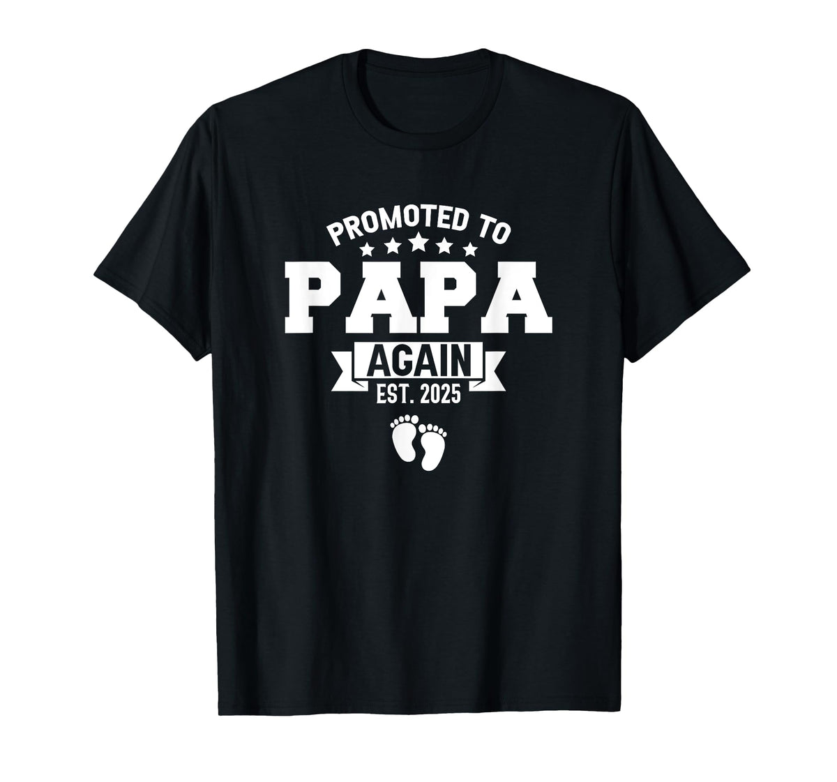 Promoted To Papa Again 2025 Funny Pregnancy Announcement T-Shirt