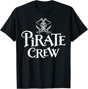 Pirate Crew Funny Halloween Costume Dad Mom Boys Girls T-Shirt
