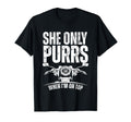 She Only Purrs When I'm On Top Funny Motorcycle Rider Biker T-Shirt