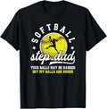 Funny Softball Step Dad Of A Softball Player Stepfather T-Shirt