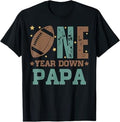 Papa of the 1 Year old Football 1st Year Down Birthday Party T-Shirt
