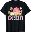 Dada Pink Farm Cow Birthday Girl Matching Family T-Shirt
