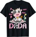 Dada Pink Farm Cute Cow Moo Moo Birthday Girl Matching T-Shirt