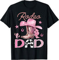 Rodeo Dad Pink Boots Coquette CowGirl Birthday Party T-Shirt