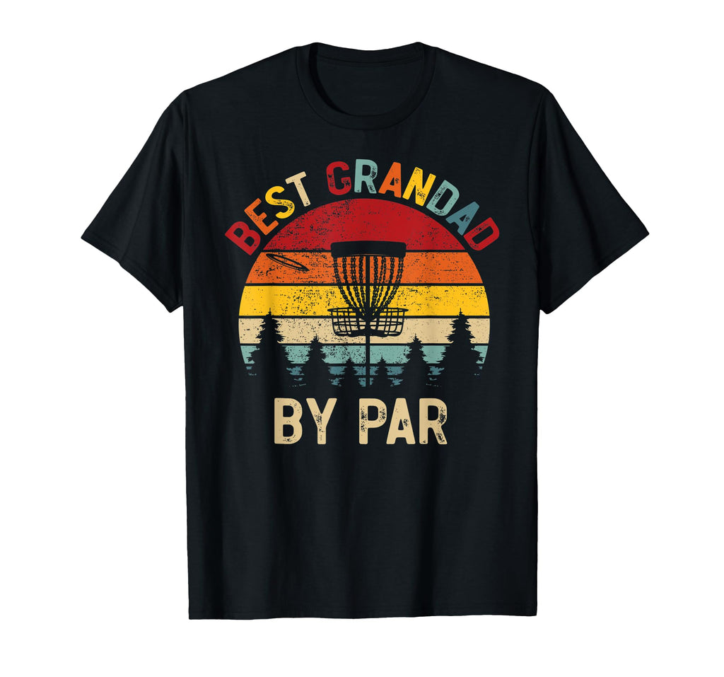 Mens Best Grandad By Par Vintage Disc Golf Father's Day T-Shirt