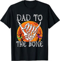 Dad To Bone Halloween Moon Costume Skeleton Hand Lover T-Shirt