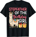 Stepfather of the Birthday Girl Llama Birthday Party T-Shirt