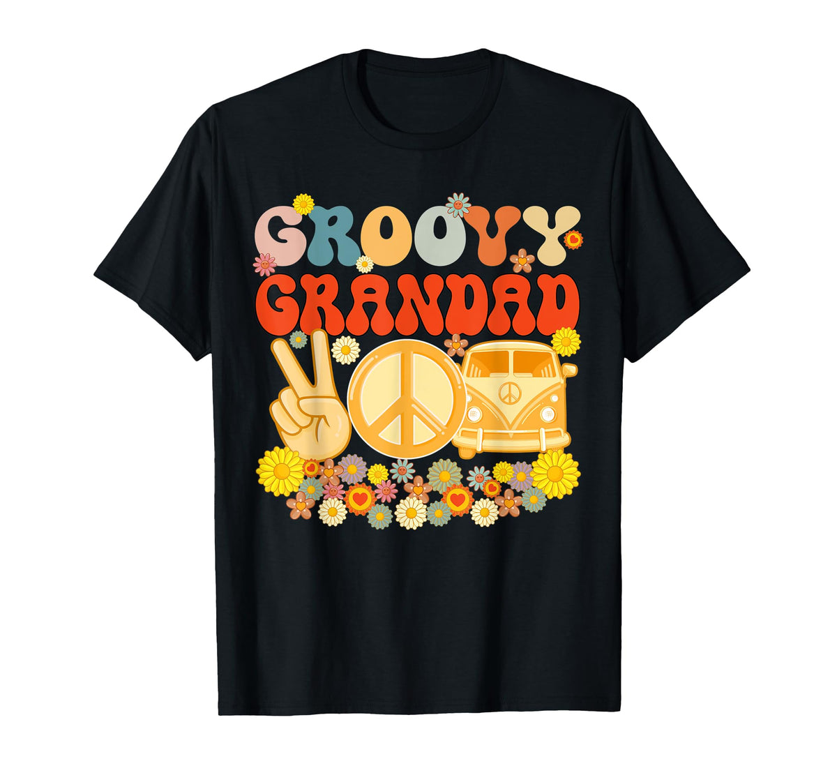 Groovy Grandad Retro Matching Family Baby Shower Father's Da T-Shirt