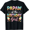 Papaw Of The Birthday Girl Ice Cream Lover Party T-Shirt