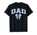 Dad Coquette Toile Blue Bow Floral Family Matching T-Shirt