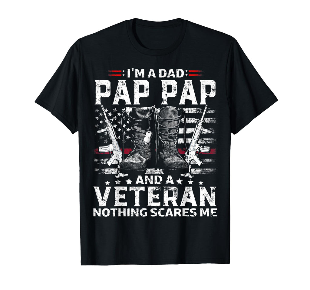 Mens I'm A Dad Pap Pap T Shirt Veteran T-Shirt