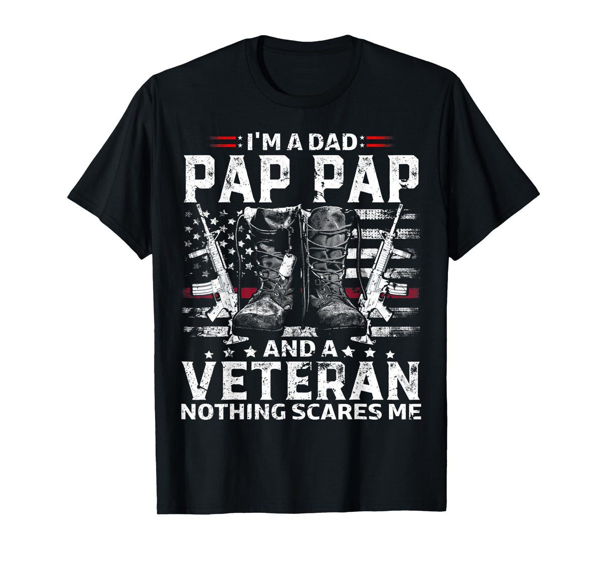 Mens I'm A Dad Pap Pap T Shirt Veteran T-Shirt