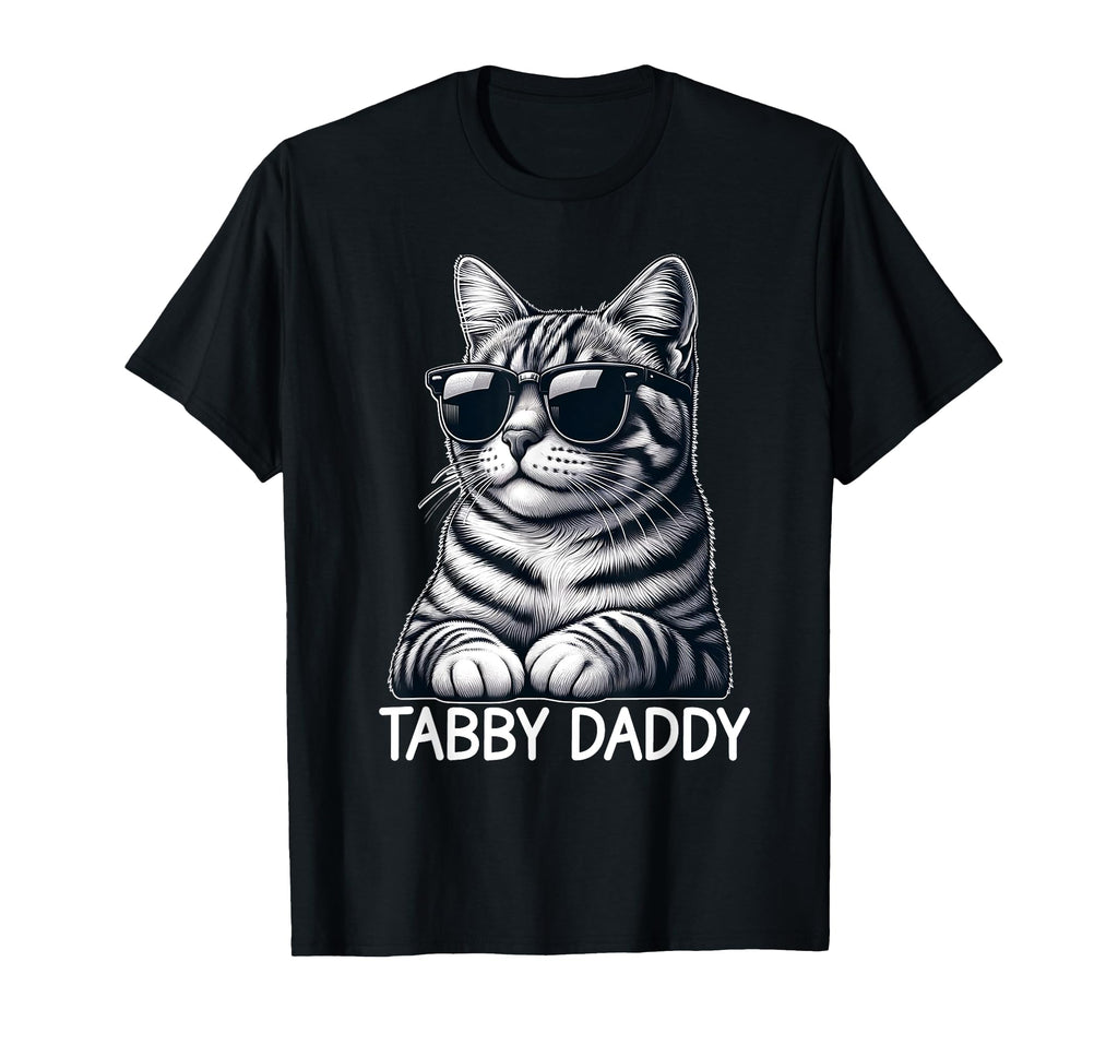 Tabby Daddy Cat Dad Funny Graphic Grey Tabby Cat Lover Men Women T-Shirt