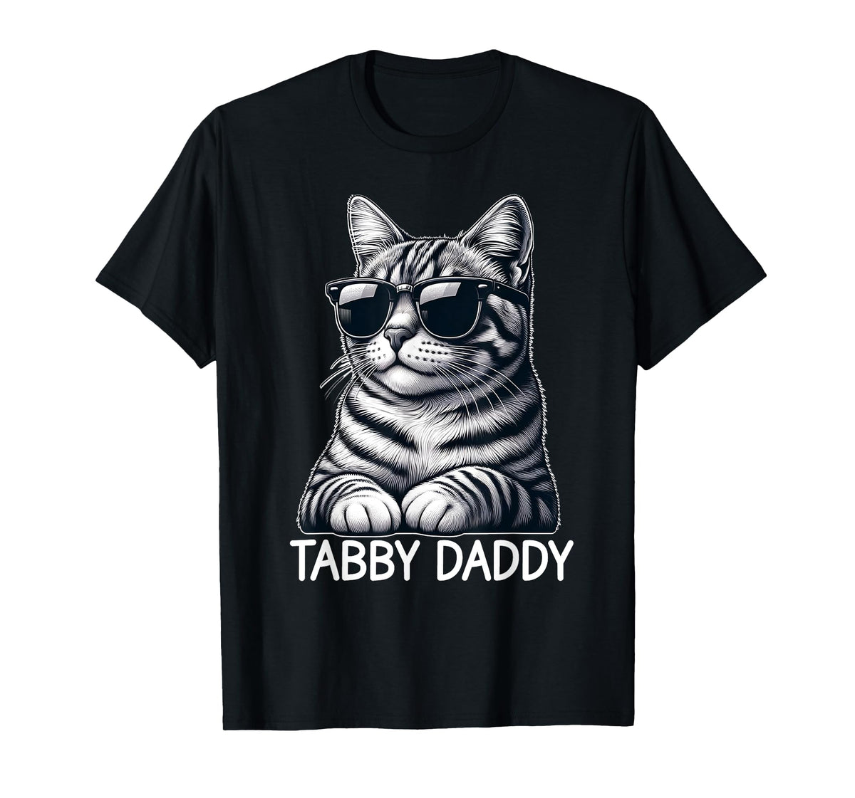 Tabby Daddy Cat Dad Funny Graphic Grey Tabby Cat Lover Men Women T-Shirt