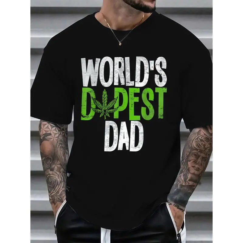 Father's Day Special: World's Dopest Dad Short Sleeve Cotton Shirt for Weed Enthusiasts.
