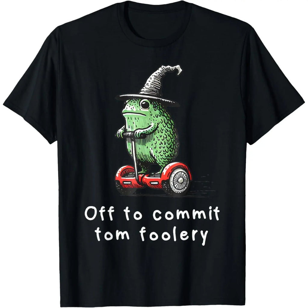 Whimsical Frog Wizard Off to Commit Tom Foolery Meme T-Shirt