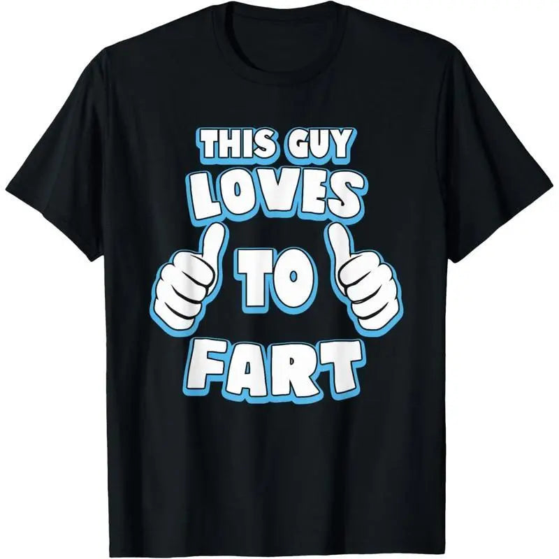Cotton Short Sleeve T-Shirt This Guy Loves To Fart Mens Funny T-Shirt, Humour Joke Gift Graphic Tees Top Casual