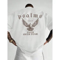 Faith is Better Than Fear T-shirt with psalm design, loose version crew neck short sleeves, men's casual wear, sports fan gift, bright black T-shirt.