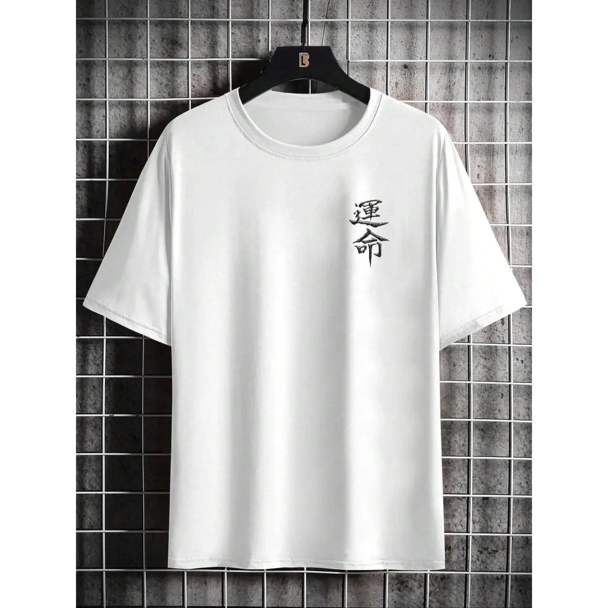 Men's Regular Fit Japanese Character Print Round Neck Tee, Casual Short Sleeve Crew Neck T-shirt for Summer, Fashion Men's Top for Daily Wear, Tropical, Casual Style Tee,Men's Solid Color Crewneck Tee for Gym & Casual