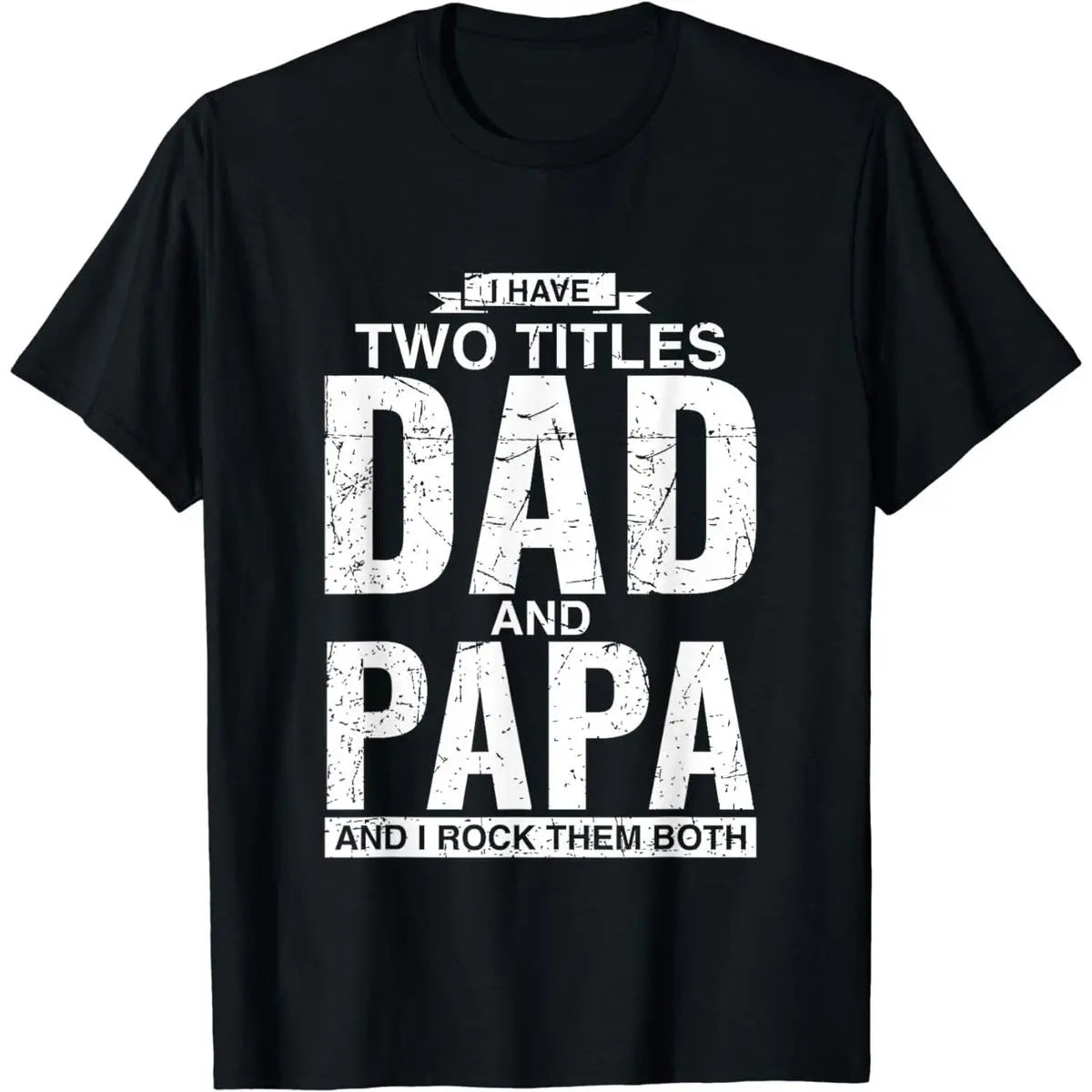 [100%25 Cotton] Cool Dad And Papa Double Title Rocking T-Shirt For Awesome Fathers Fathersdaygift Menswear Casual graphic tee Shortsleeve Cool Double Title Cotton T-Shirt