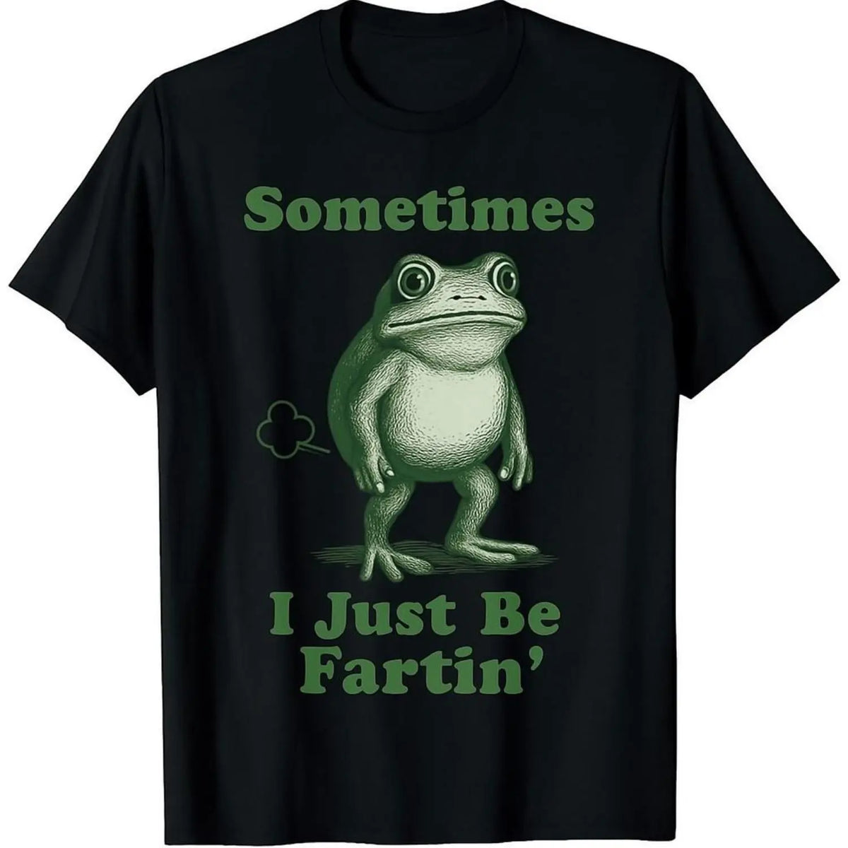 [Graphic T-shirt] Sometimes I Just Be Fartin' Frog T-Shirt, Funny Graphic Tee for Men Women, Retro Humor Shirt, Casual Pure Cotton Top, Quirky Cartoon Party Outfit, Gift Idea
