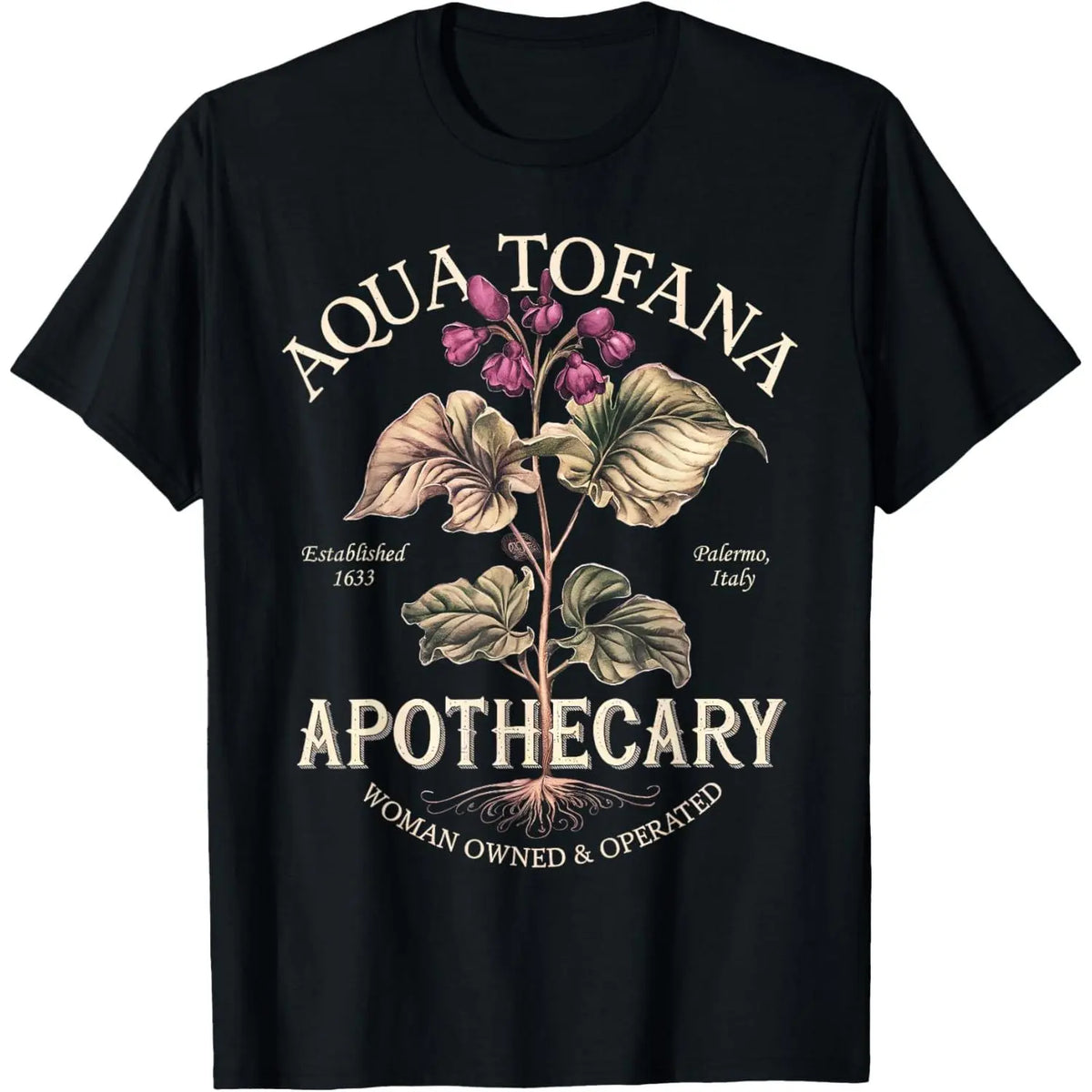Aqua Tofana Funny Feminist Apothecary Vintage Design T-Shirt