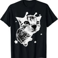 Y2K Alien Cat Meme Retro Silly Cat Vintage Kitty Funny Shirt T-Shirt Pure Cotton Graphic Tees Menswear Top: Gifts for Men & Women