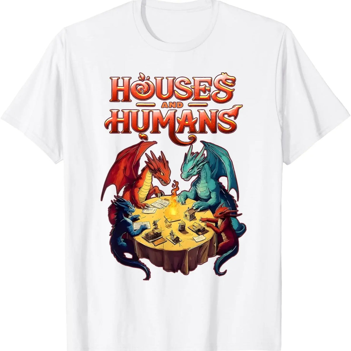 Gaming Houses Humans Funny Rpg Parody Gamer Men  T-Shirt