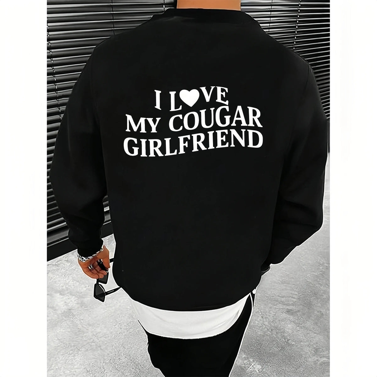Trendy T - Shirt with a Bold Declaration: Iconic 'I Love My Cougar Girlfriend' Typography for a Stand - out, Fashion - forward Look