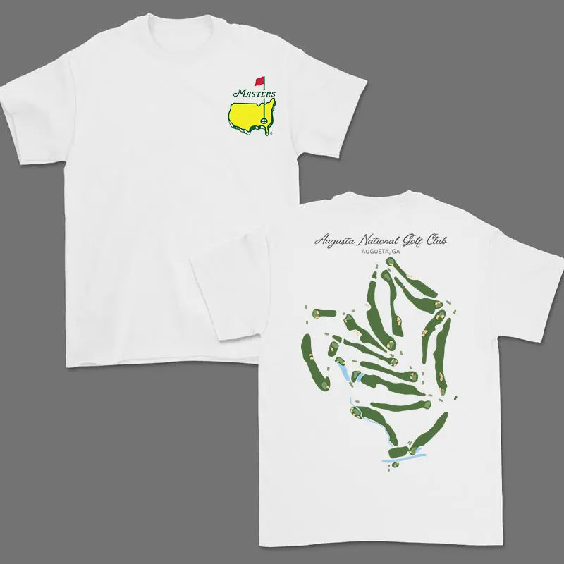 Augusta National Course Map Golf T Shirt, For Men For Women,  Unisex Apparel, Breathable Fabric Sports Top, Masters Tournament T Shirt, Masters T Shirt,Men's Solid Color Crewneck Tee for Gym & Casual