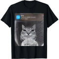 100%25 Cotton Ring Cat with Motion Meme T-Shirt Fabric Menswear casual cotton streetwear Soft Top
