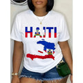 Unisex Happy Haitian Flag Day Cool Haiti Flag Map Haitian Pride T-Shirt