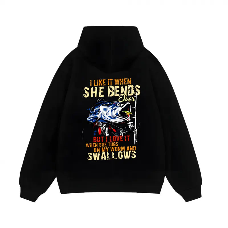 Funny Fishing Gifts, I Like When She Bends Over But I Love It When She Tugs On My Worm And Swallows T-Shirt, Lagermouth bass fishing for men